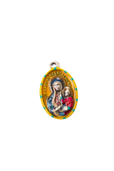 Our Lady of Czestochowa, Hand-Painted Saint Medal, Queen, Patron of Poland