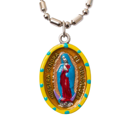 Our Lady of Guadalupe, Hand - Painted Saint Medal, Patron of the Americas, Invoked for Special Favors - Rob Clemenz SaintsforSinners