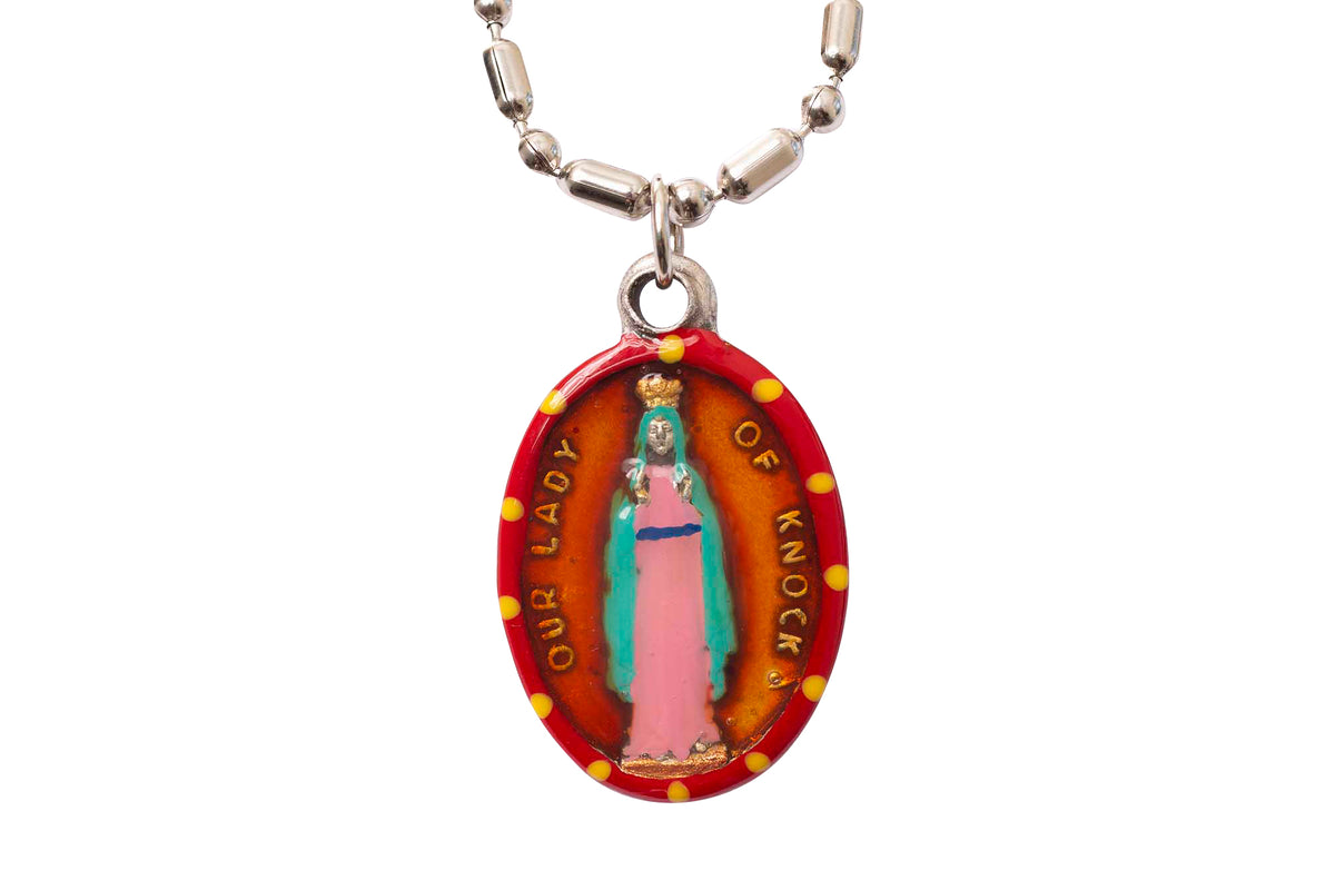 Our Lady of Knock, HandPainted Medal, Irish, Strength, Invoked during