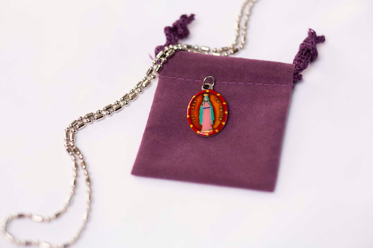 Our Lady of Knock, Hand - Painted Medal, Irish, Strength, Invoked during Times of Darkness - Rob Clemenz SaintsforSinners