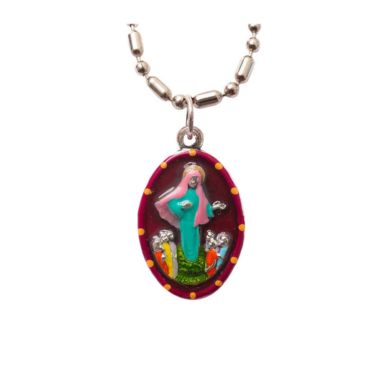 Our Lady of Medjugorje, Hand - Painted Medal, Answers & Vision, Invoked for Reflection - Rob Clemenz SaintsforSinners