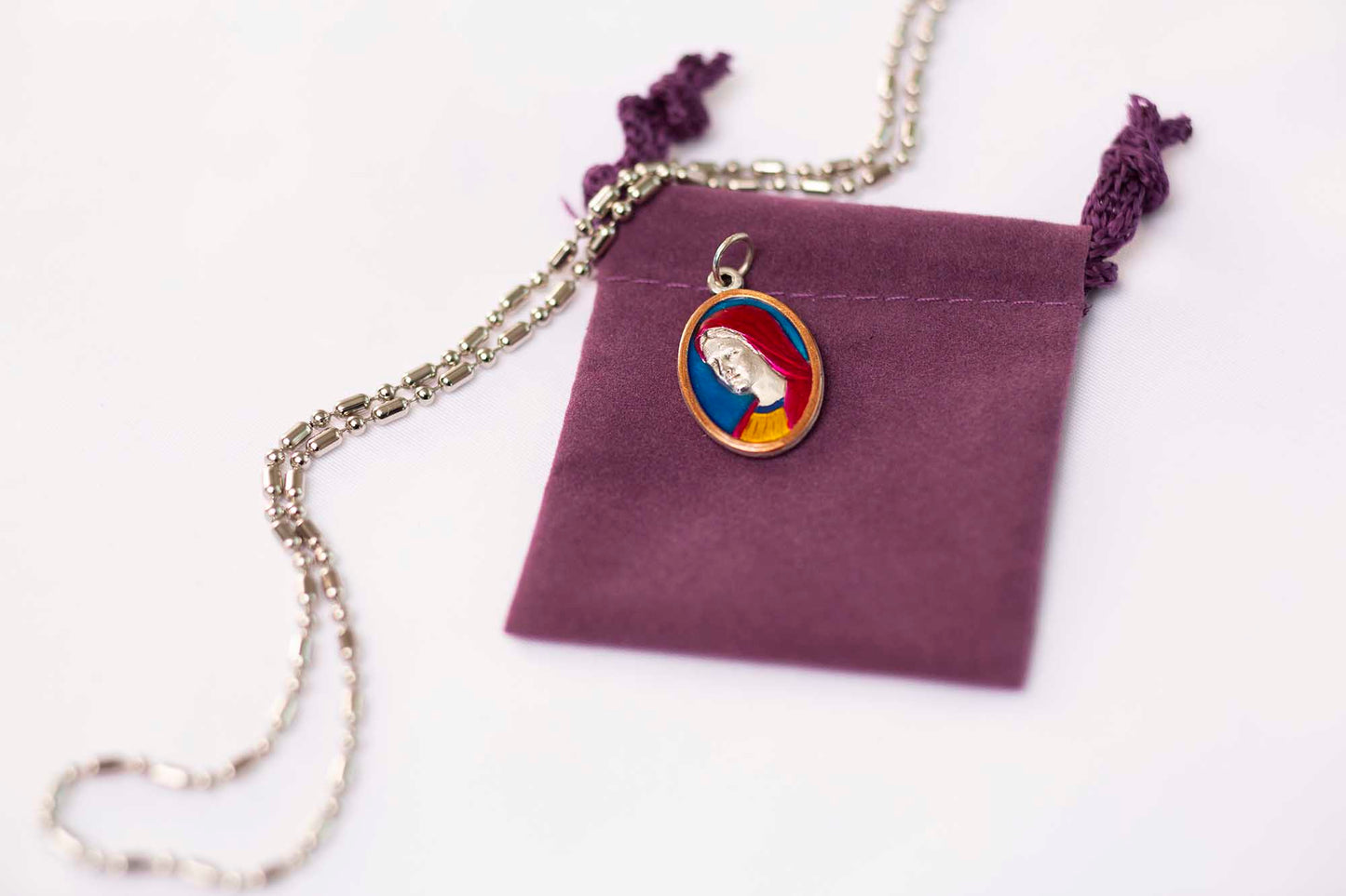 Our Lady of Medjugorje #2, Hand - Painted Medal, Answers, Vision, Invoked for Reflection - Rob Clemenz SaintsforSinners