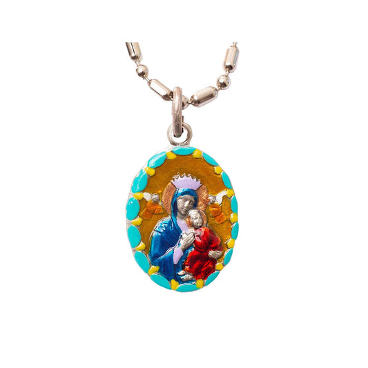 Our Lady of Perpetual Succor, Hand - Painted Medal, Constant Help in Times of Need - Rob Clemenz SaintsforSinners