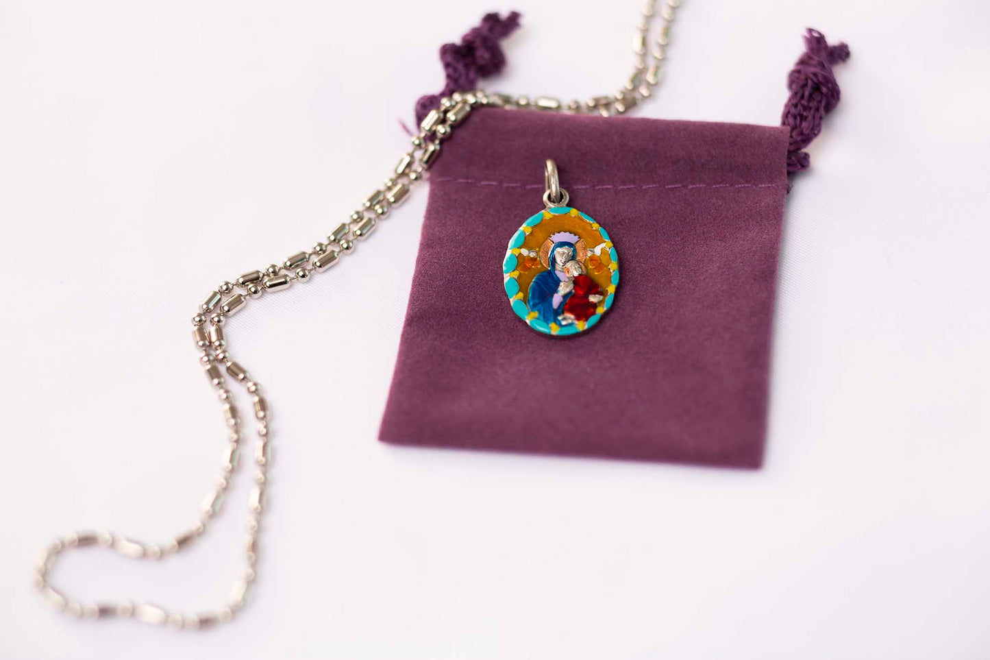 Our Lady of Perpetual Succor, Hand - Painted Medal, Constant Help in Times of Need - Rob Clemenz SaintsforSinners