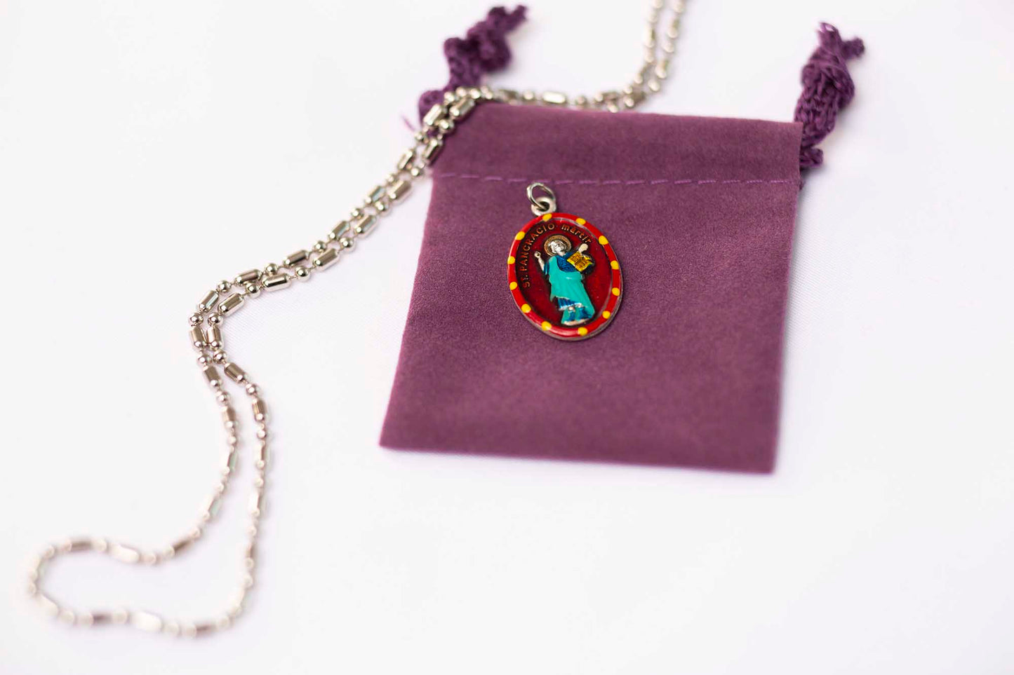 Pancrazio, Hand - Painted Saint Medal, Against Cramps and Headaches - Rob Clemenz SaintsforSinners