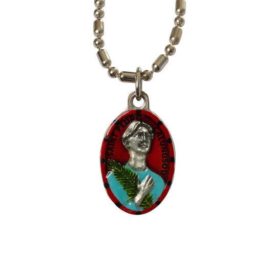 Pedro Calungsod, #2/Red, Hand - Painted Saint Medal, Patron Saint of the Philippines - Rob Clemenz SaintsforSinners