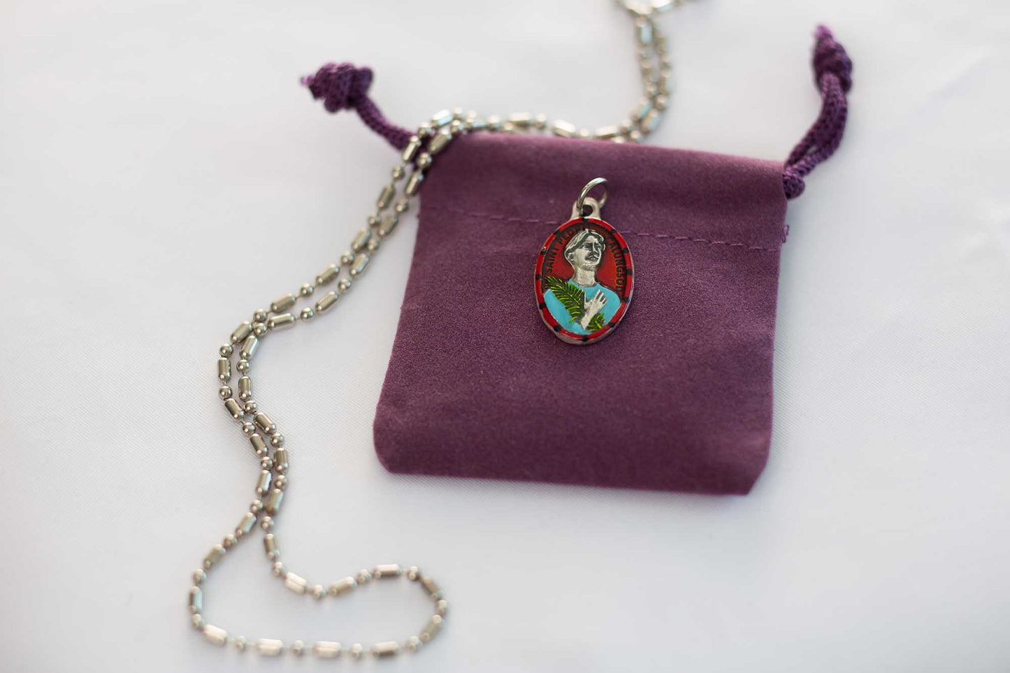 Pedro Calungsod, #2/Red, Hand - Painted Saint Medal, Patron Saint of the Philippines - Rob Clemenz SaintsforSinners