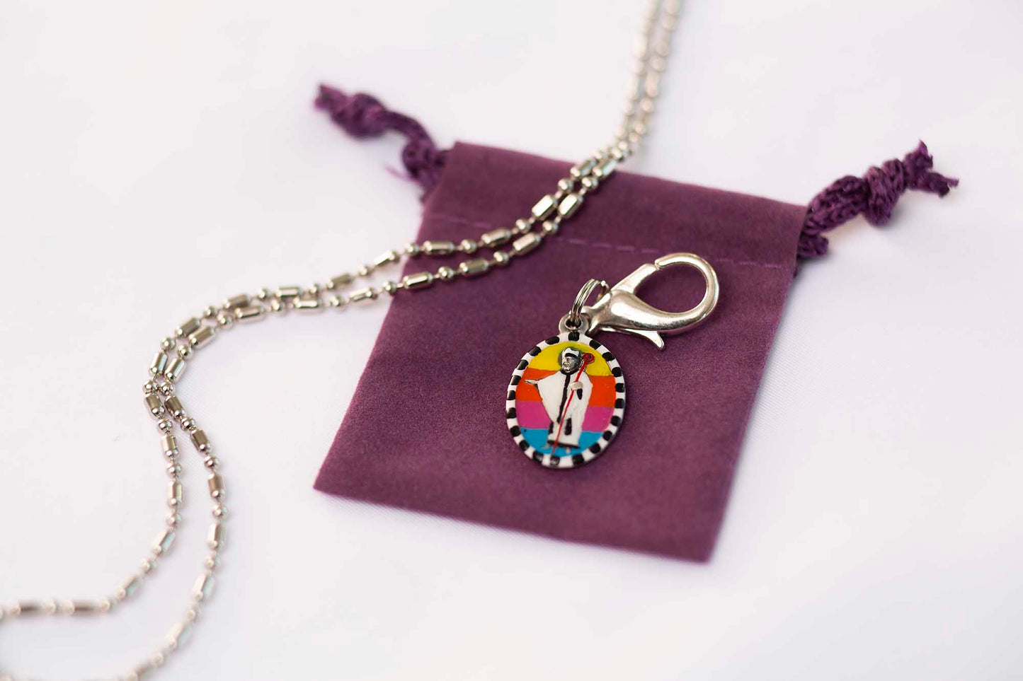 Richard of Chichester, Hand - Painted Saint Medal, Bishop of Chichester, Patron of NASCAR - Rob Clemenz SaintsforSinners