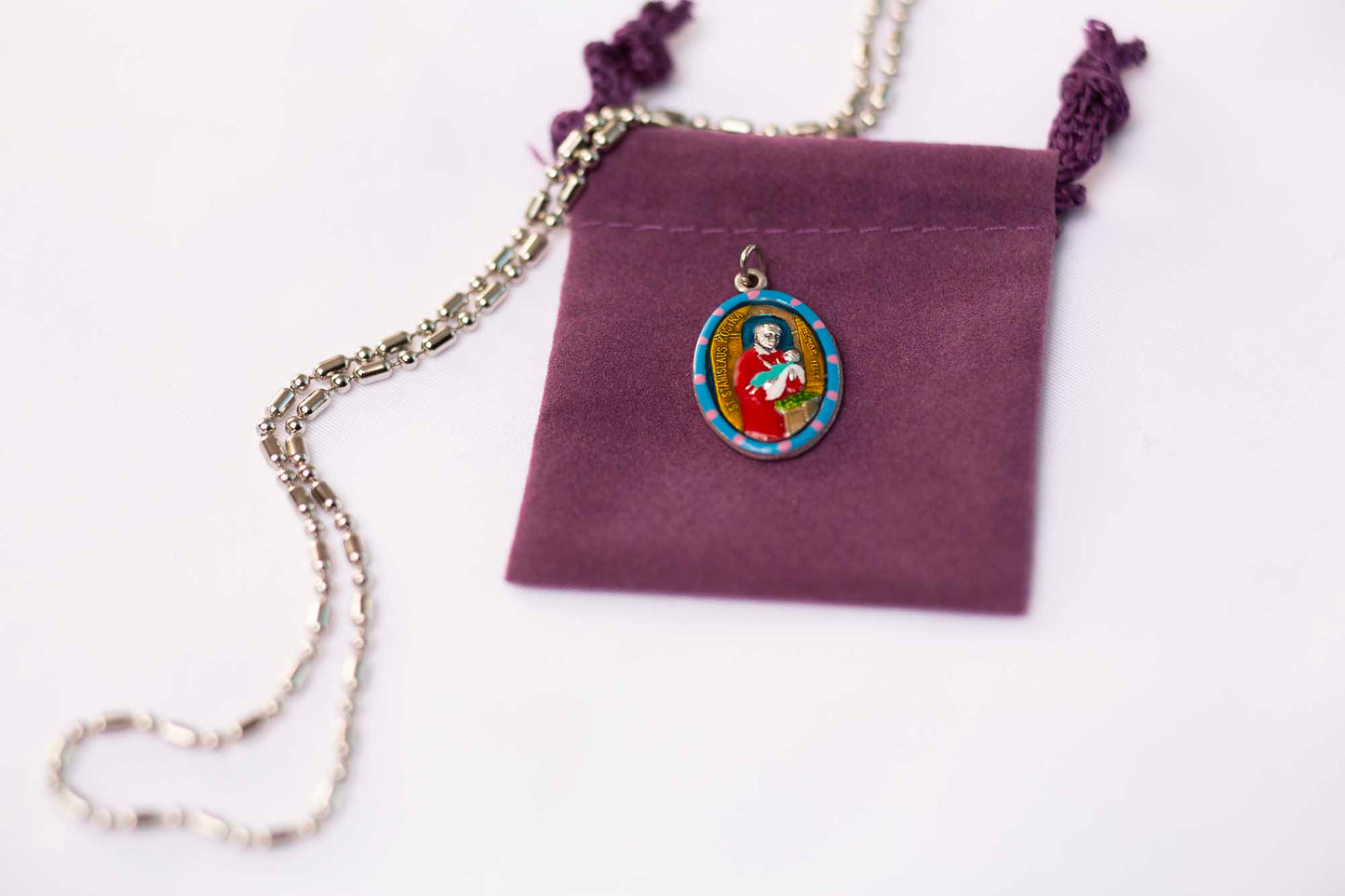 Stanislaus, Hand - Painted Medal, Patron Saint of Runaways, Against Broken Bones - Rob Clemenz SaintsforSinners