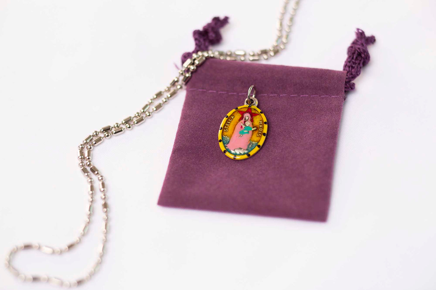 Stella Maris, Hand - Painted Medal, "Star of the Sea," Patron of Sailors & Captains - Rob Clemenz SaintsforSinners