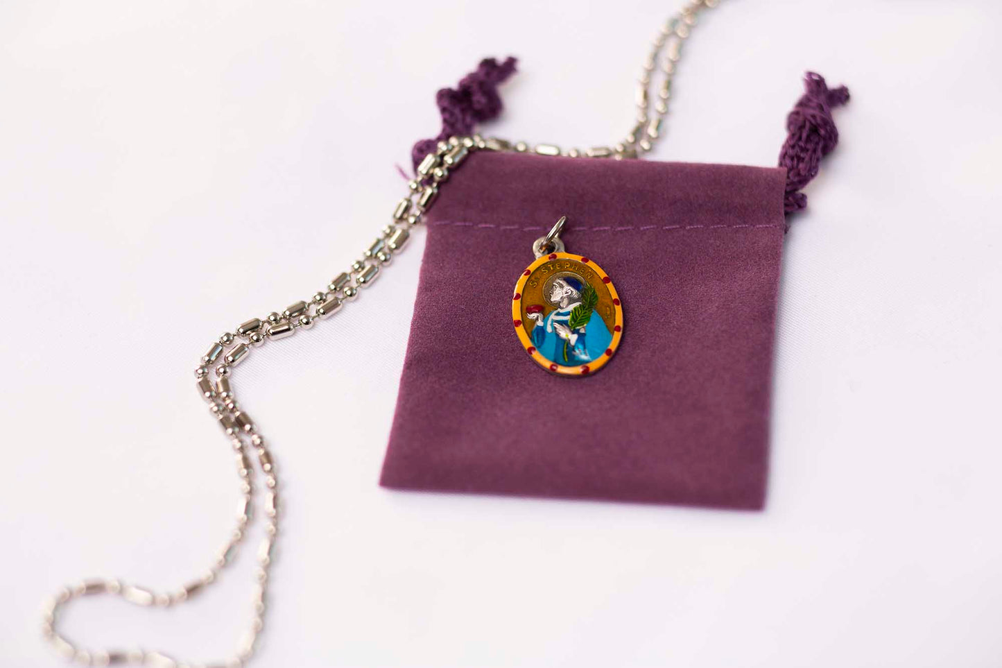 Stephen, Hand - Painted Medal, Patron of Workers, Debaters, Against Headaches - Rob Clemenz SaintsforSinners