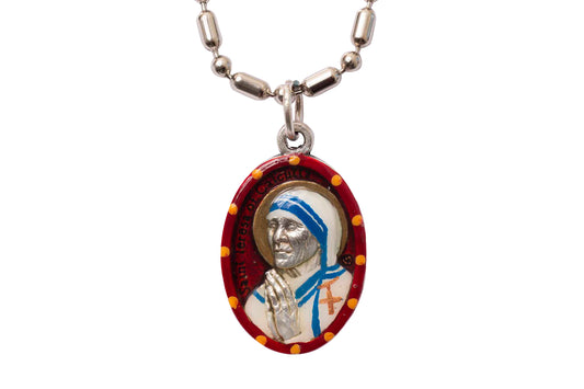 Mother Teresa of Calcutta, Hand - Painted Saint Medal, Generosity, Selflessness, Caring for Others - Rob Clemenz SaintsforSinners