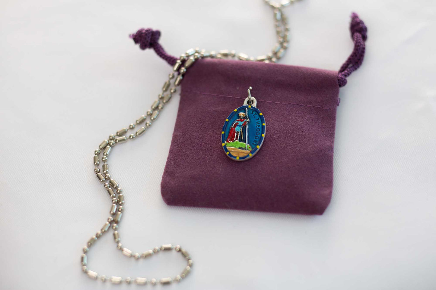 Theodore, Hand - Painted Saint Medal, Patron of Venice, Protection of Soldiers - Rob Clemenz SaintsforSinners