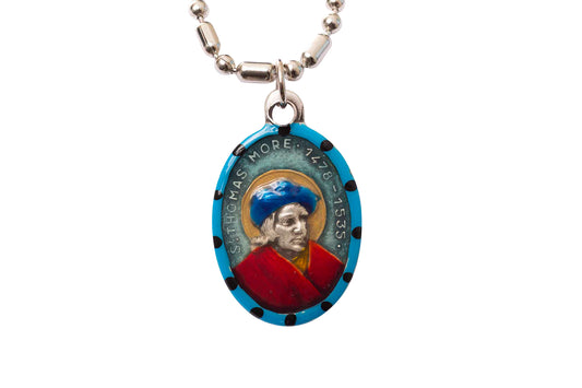 Thomas More, Hand - Painted Saint Medal, Utopia, Henry VIII, Martyr - Rob Clemenz SaintsforSinners