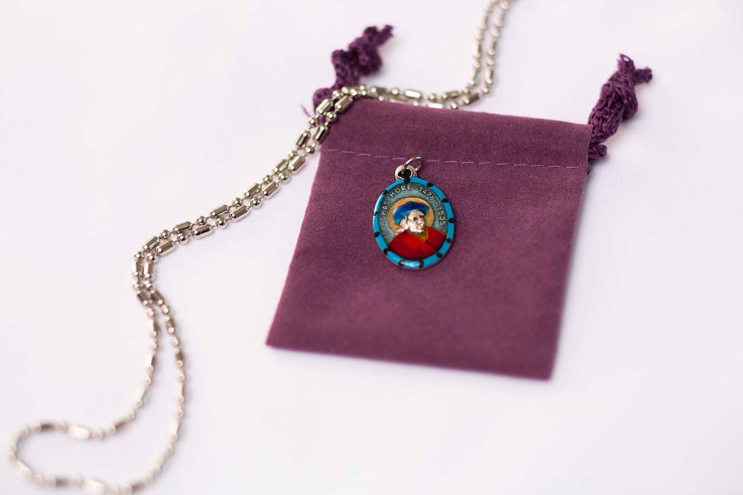 Thomas More, Hand - Painted Saint Medal, Utopia, Henry VIII, Martyr - Rob Clemenz SaintsforSinners