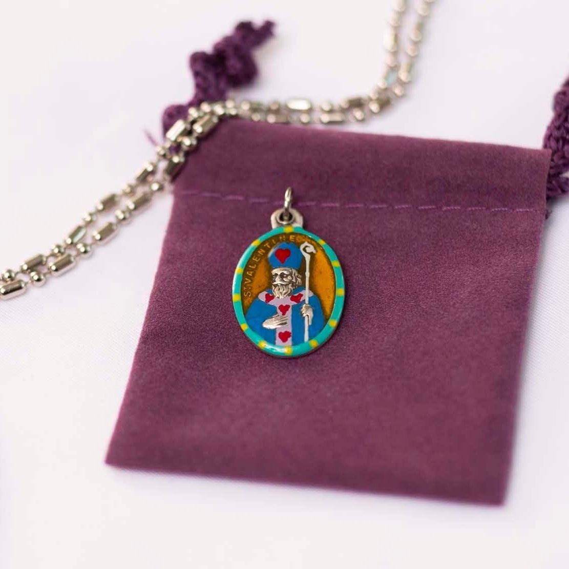 Valentine, Hand - Painted Saint Medal, Patron of Lovers, Romance, and Pasion! - Rob Clemenz SaintsforSinners
