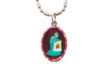 Saint Veronica Medal Necklace - Hand-painted on imported Italian Silver by Saints For Sinners