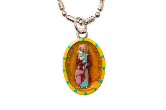 Vincent de Paul, Hand - Painted Saint Medal, Charity, Philanthropy - Rob Clemenz SaintsforSinners
