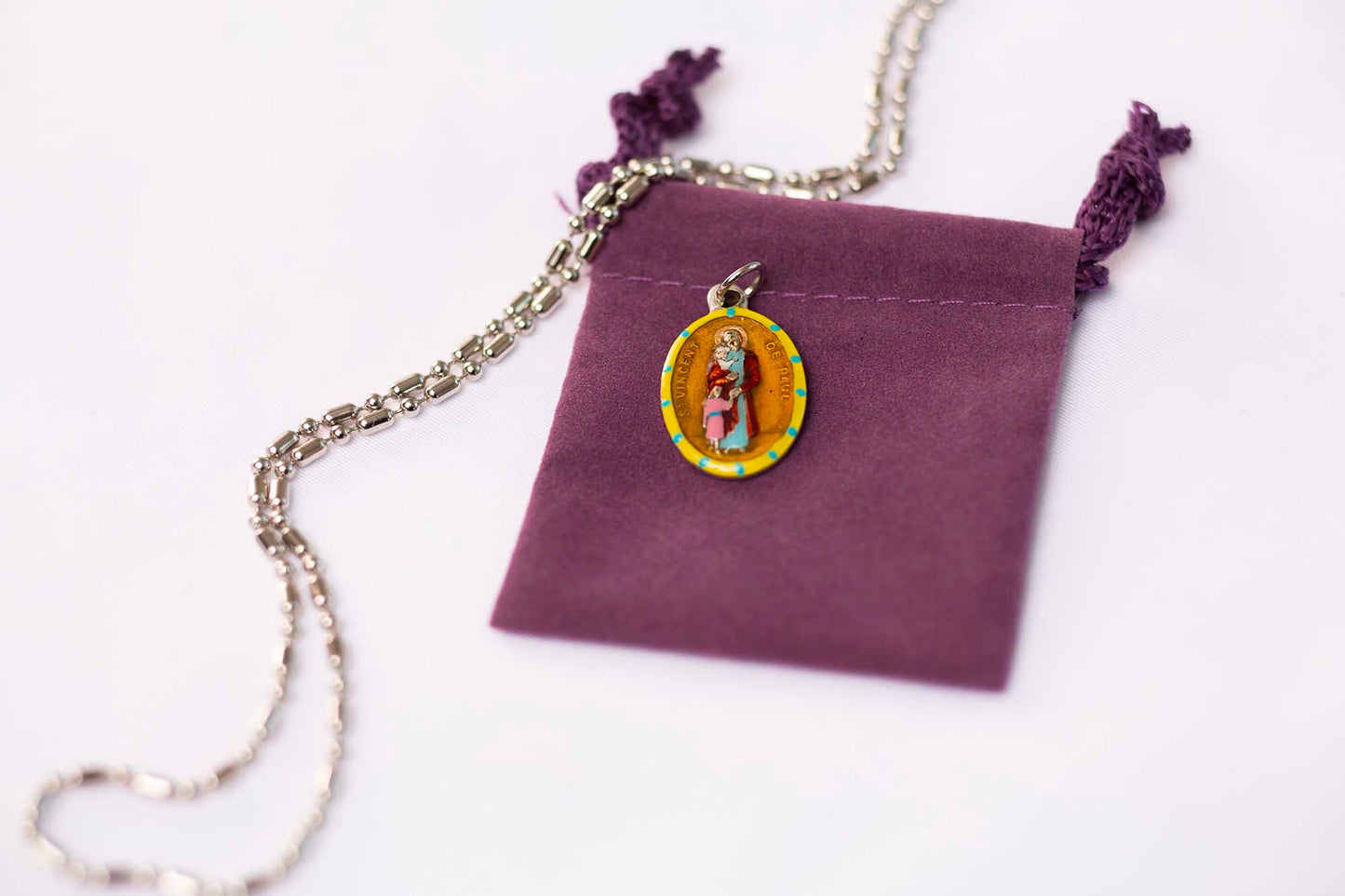 Vincent de Paul, Hand - Painted Saint Medal, Charity, Philanthropy - Rob Clemenz SaintsforSinners