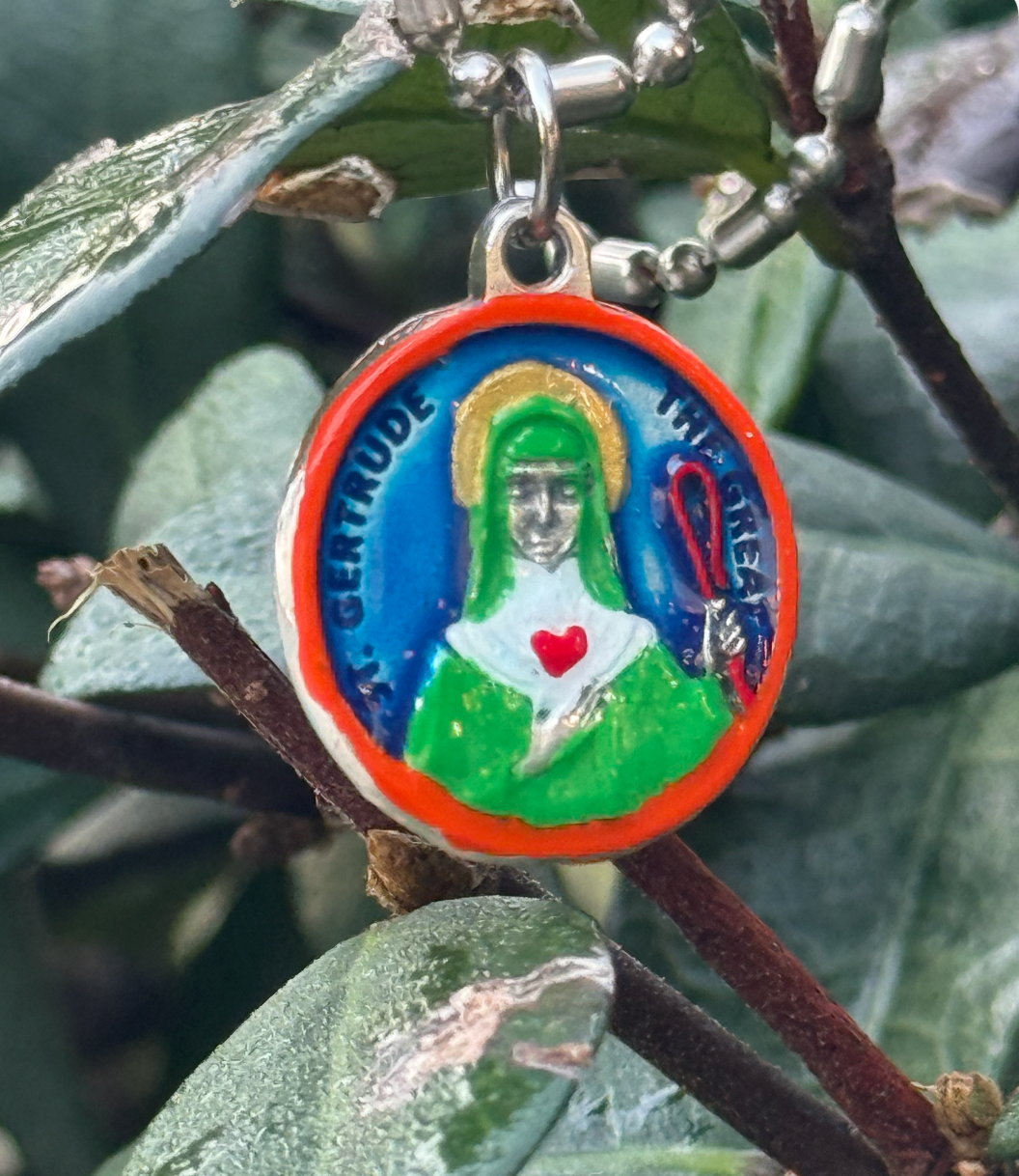 Gertrude of Nivelles, Saint Medal, Saint Gertrude's Cup, the "Go - Cup," Patron of Cats, Invoked Against Mice - Rob Clemenz SaintsforSinners