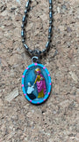 Elizabeth of Hungary, Saint Medal #1/Blue, Patron of Bakers, Seamstress, Cooks