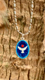 Holy Spirit Medal - Blue & White, Third Part of Trinity, Father, Son and Holy Spirit