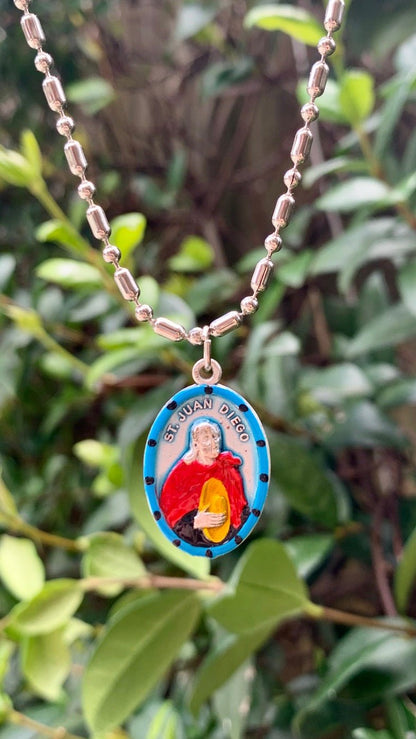 Juan Diego, Hand - Painted Saint Medal, Our Lady of Guadalupe, Patron of Mexico, Mexico City - Rob Clemenz SaintsforSinners