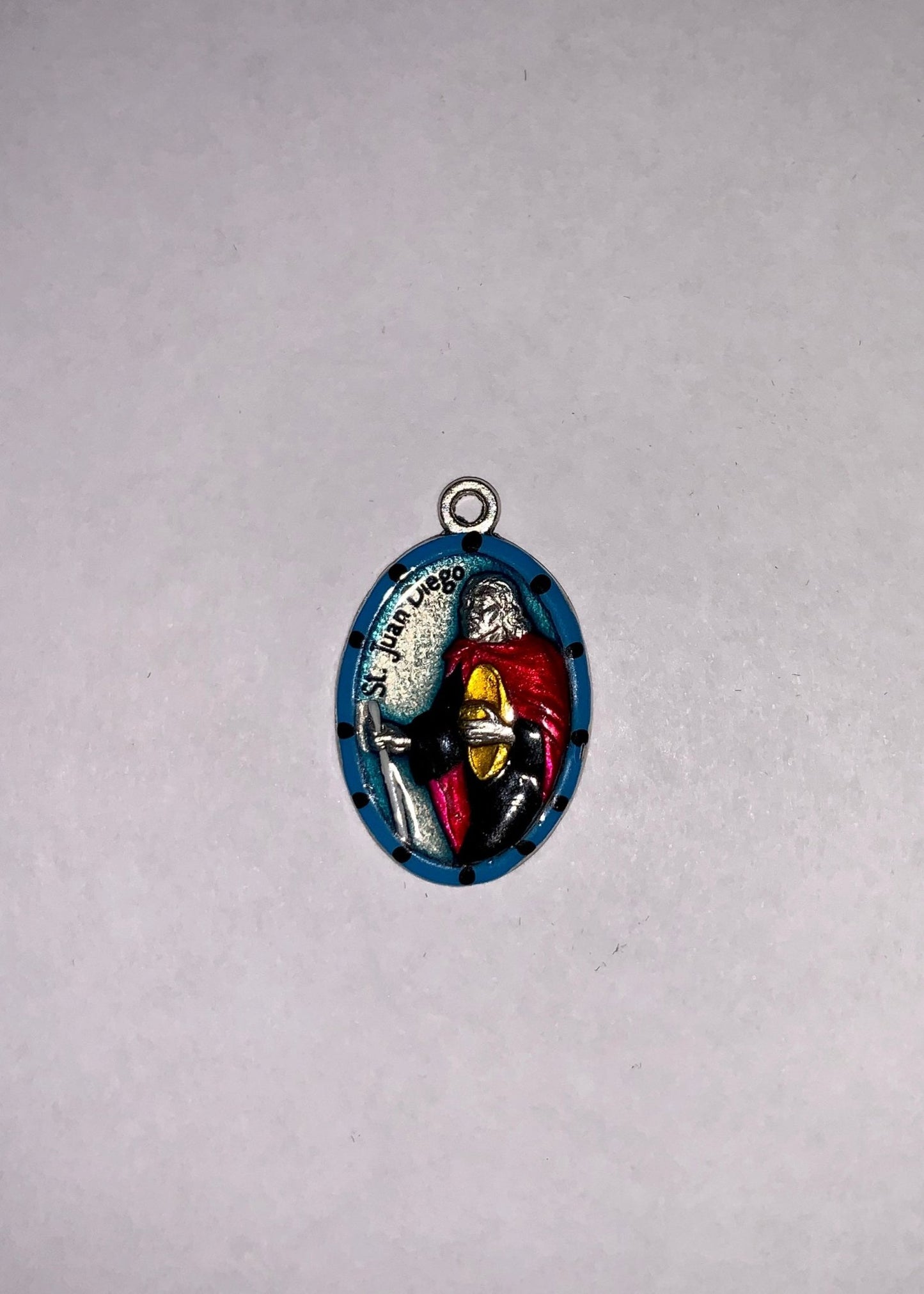 Juan Diego, Hand - Painted Saint Medal, Our Lady of Guadalupe, Patron of Mexico, Mexico City - Rob Clemenz SaintsforSinners