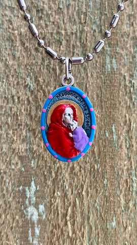 Madonna of the Street, Hand-Painted Saint Medal, Madonnina, Madonna Della Strada, Our Lady of the Wayside, Traveling