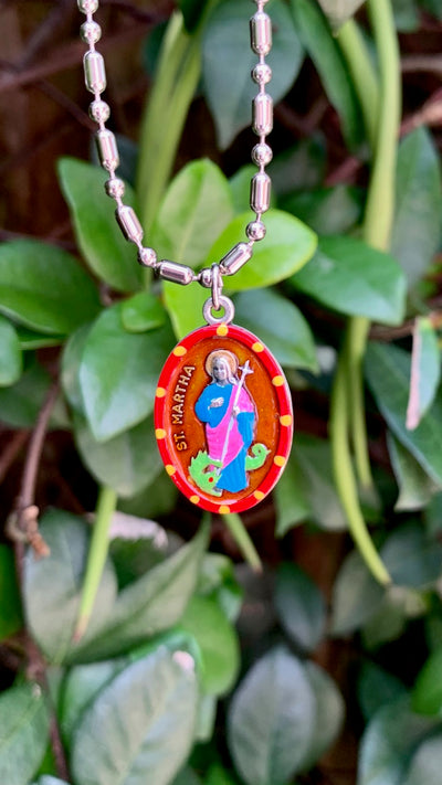 Martha of Bethany, Hand-Painted Saint Medal, Sister of Mary, Patroness of Sisters & Sorority Sisters