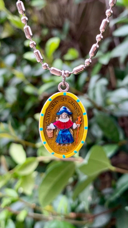 Nino De Atocha, Hand - Painted Saint Medal, Spanish Baby Jesus - Rob Clemenz SaintsforSinners