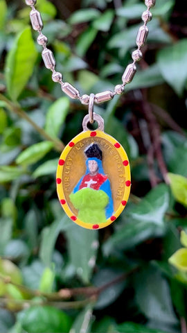 Our Lady of La Salette, Hand-Painted Saint Medal, Reminder to Keep Holy the Sabbath