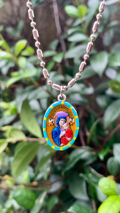 Our Lady of Perpetual Succor, Hand-Painted Medal, Constant Help in Times of Need