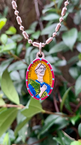 Pedro Calsungsod, Hand-Painted Saint Medal, Martyr, Patron of the Philippines