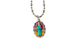 Saint Benedict Medal Necklace - Hand-painted on imported Italian Silver by Saints For Sinners