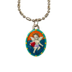 Cupid Miraculous Medal - Hand-Painted on Italian Silver by Saints For Sinners