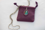 Saint Clare of Assisi Medal Necklace - Hand-painted on Italian Silver by Saints For Sinners
