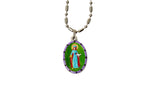 Saint Dymphna Miraculous Medal - Hand-Painted on Italian Silver by Saints For Sinners