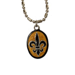 Holy Spirit Medal - Fleur de Lis Black & Gold - Hand-Painted on Italian Silver by Saints For Sinners