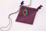 Saint Genevieve Miraculous Medal - Hand-Painted on Italian Silver by Saints For Sinners