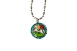 Saint George Miraculous Medal Necklace - Hand-painted on Italian Silver by Saints For Sinners