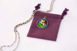 Saint George Miraculous Medal Necklace - Hand-painted on Italian Silver by Saints For Sinners