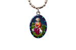 Saint Germaine Miraculous Medal Necklace - Hand-painted on Italian Silver by Saints For Sinners