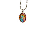 Holy Family Miraculous Medal Necklace - Hand-painted on Italian Silver by Saints For Sinners
