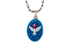 Holy Spirit Medal - Blue & White - Hand-Painted on Italian Silver by Saints For Sinners