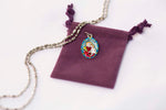 Saint Joseph Medal Necklace - Hand-painted on imported Italian Silver by Saints For Sinners