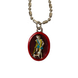 Saint Lazarus Medal Necklace - Hand-painted on imported Italian Silver by Saints For Sinners