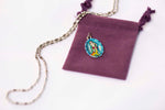 Saint Lazarus Medal Necklace - Hand-painted on imported Italian Silver by Saints For Sinners