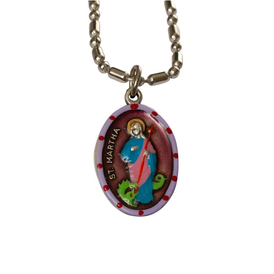Martha of Bethany, Hand - Painted Saint Medal, Sister of Mary, Patroness of Sisters & Sorority Sisters - Rob Clemenz SaintsforSinners
