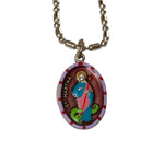 Saint Martha Medal Necklace - Hand-painted on Italian Silver by Saints For Sinners